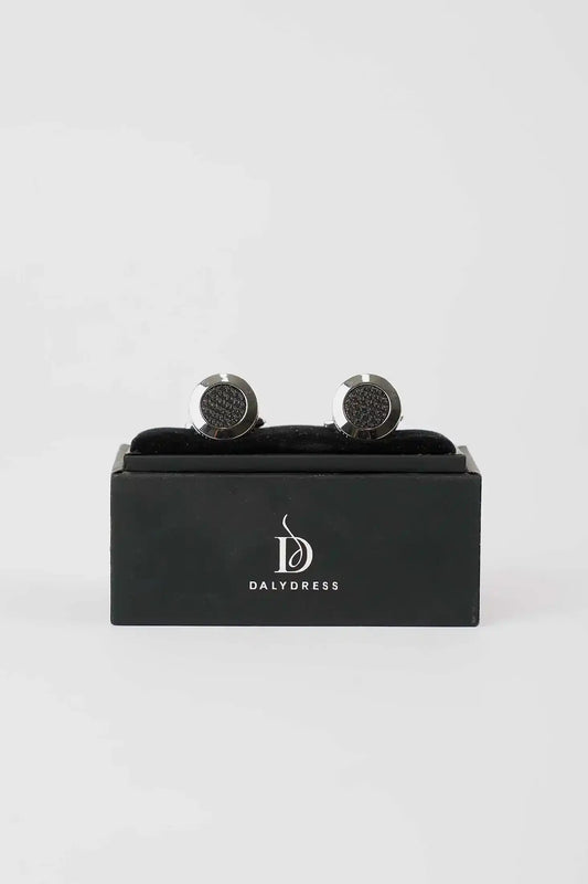 Polished Round Textured Cufflinks
