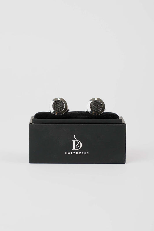 Polished Round Textured Cufflinks