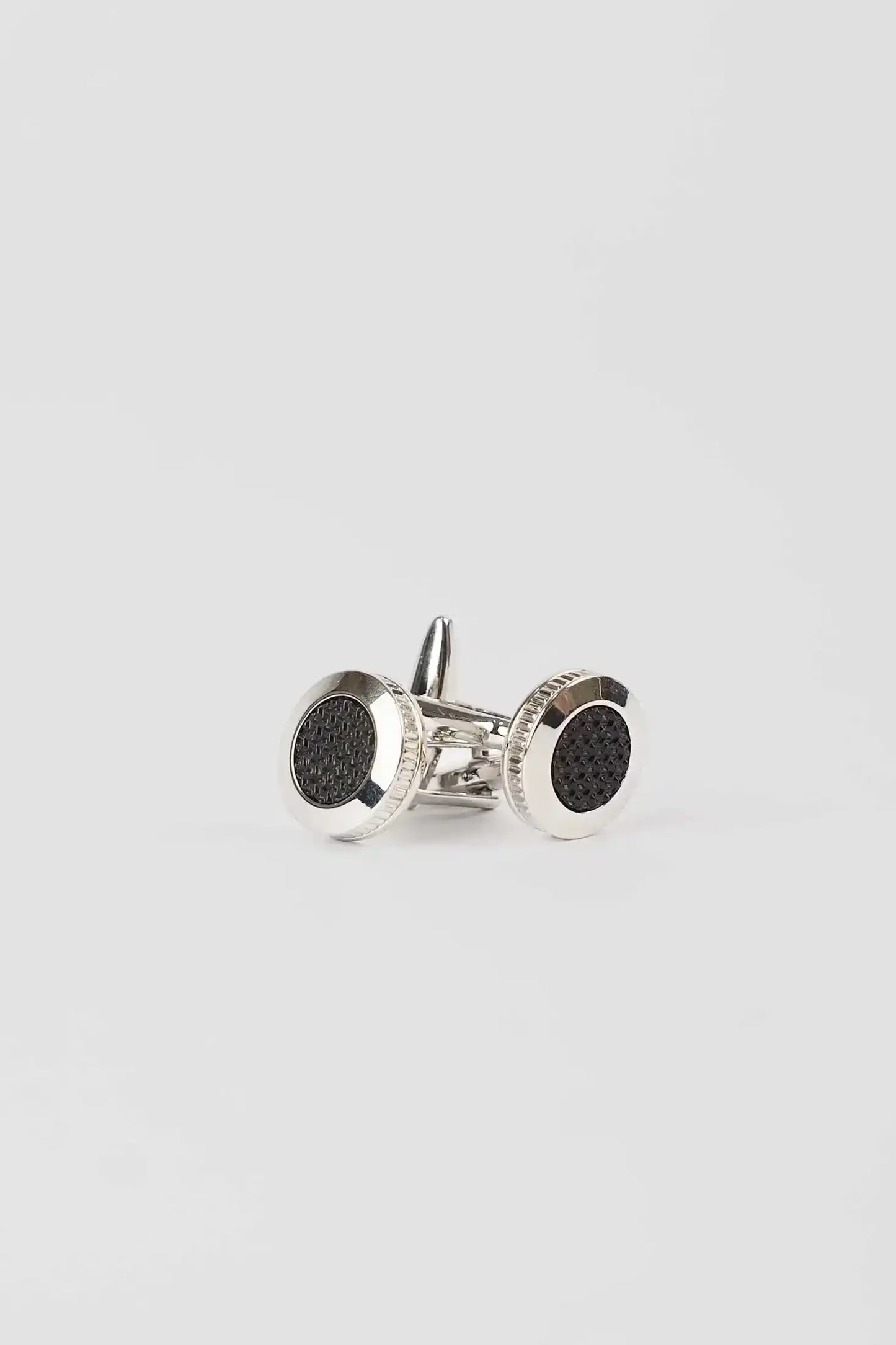 Polished Round Textured Cufflinks