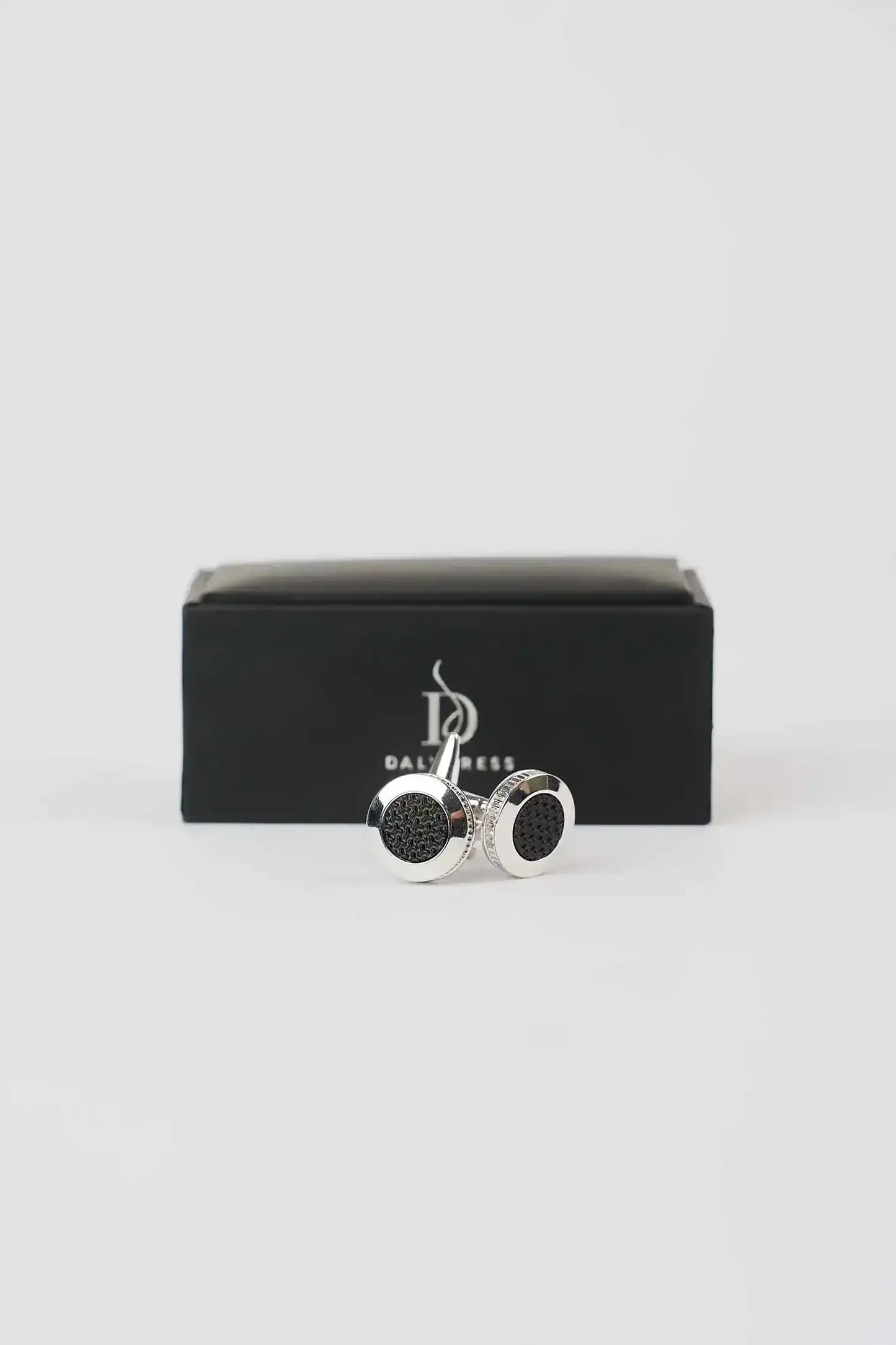 Polished Round Textured Cufflinks