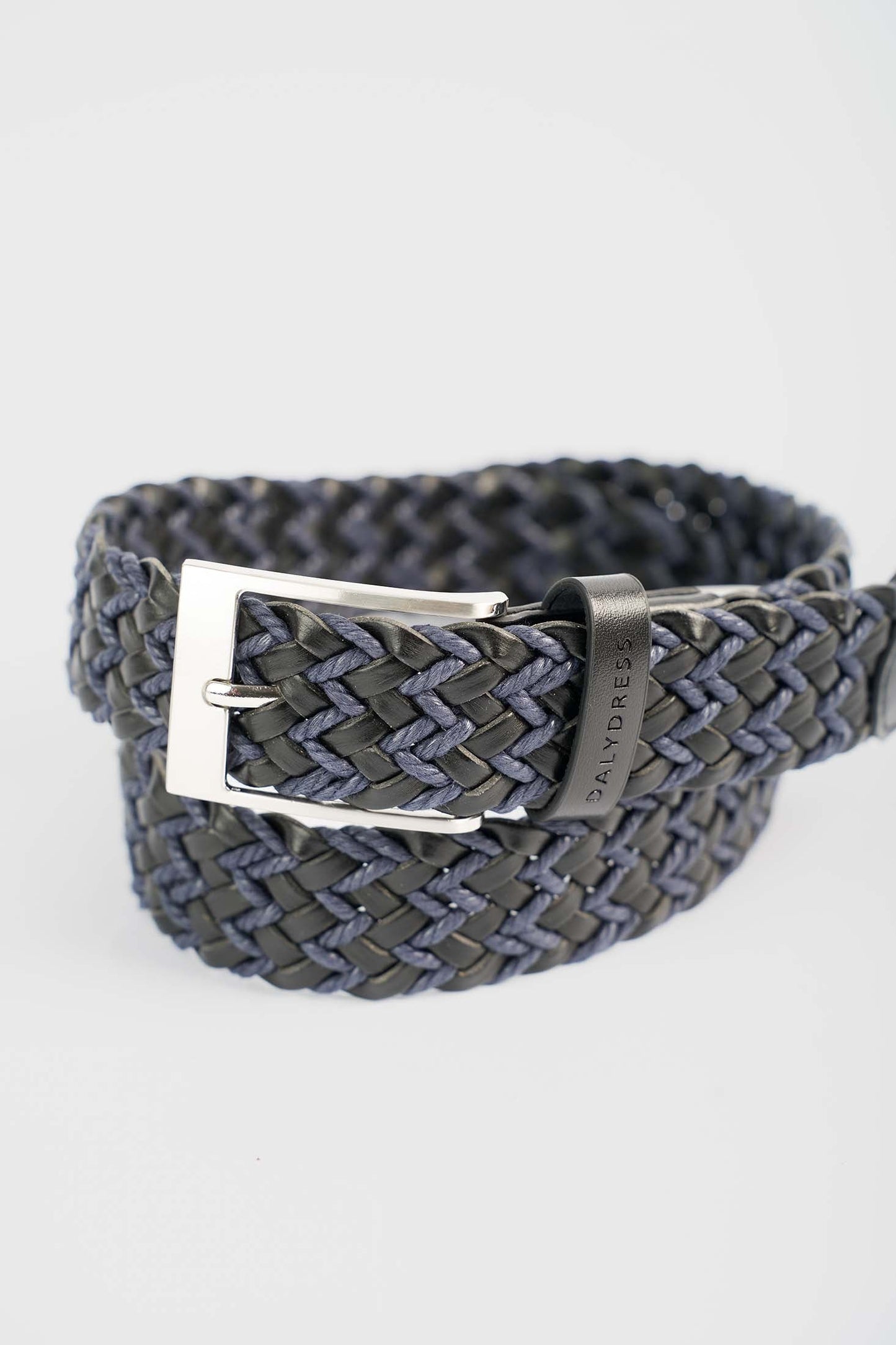 Woven Two-Tone Leather Belt