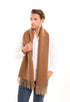 Casual Solid Scarf with Fringes Trim