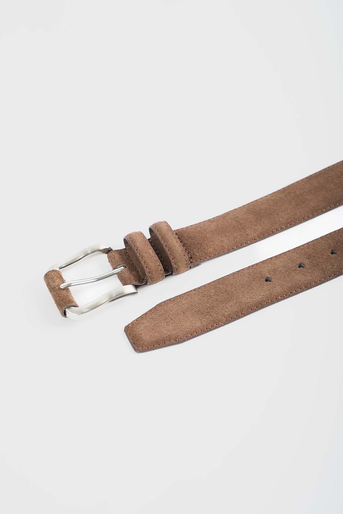 Suede-Texture Leather Blend Belt