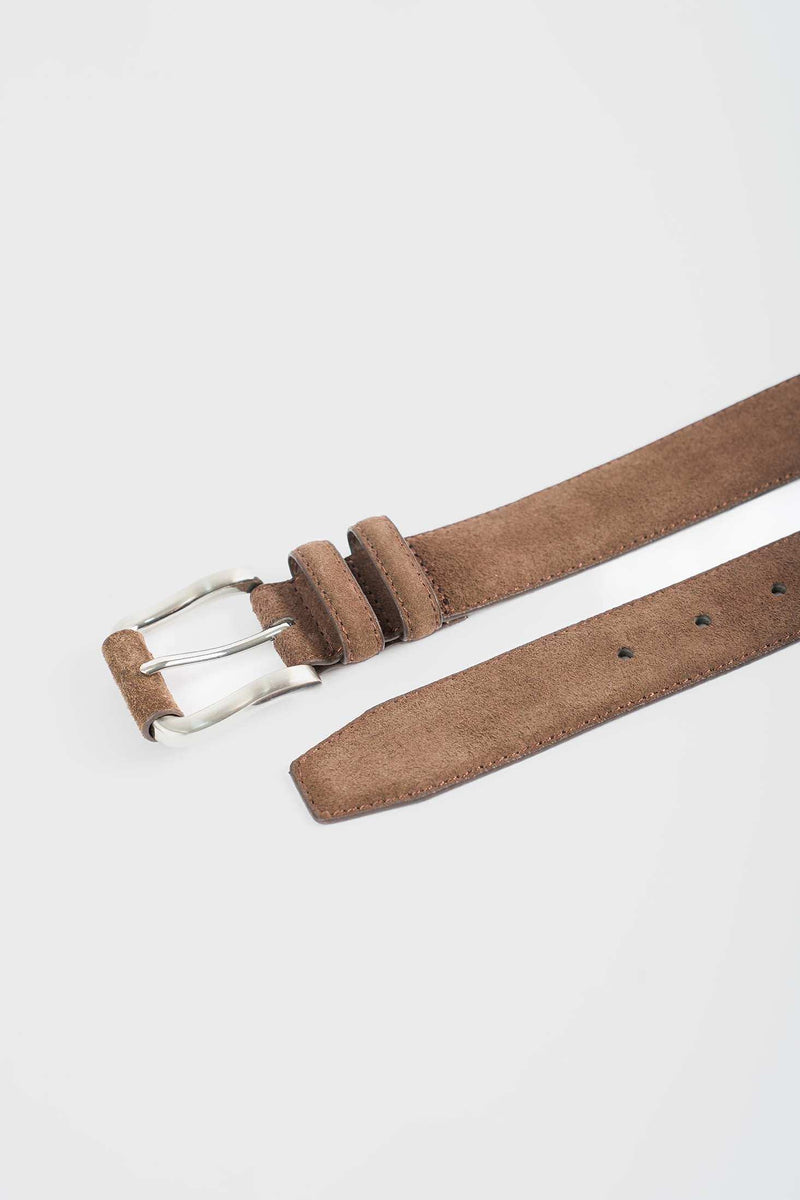 Suede-Texture Leather Blend Belt