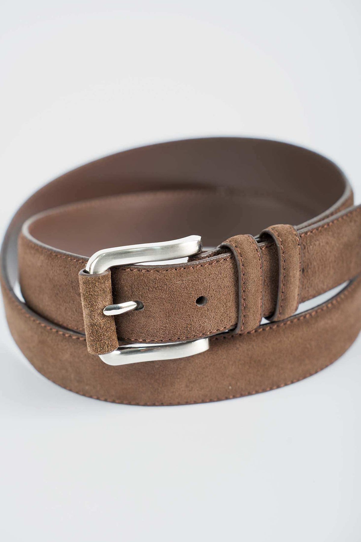 Suede-Texture Leather Blend Belt