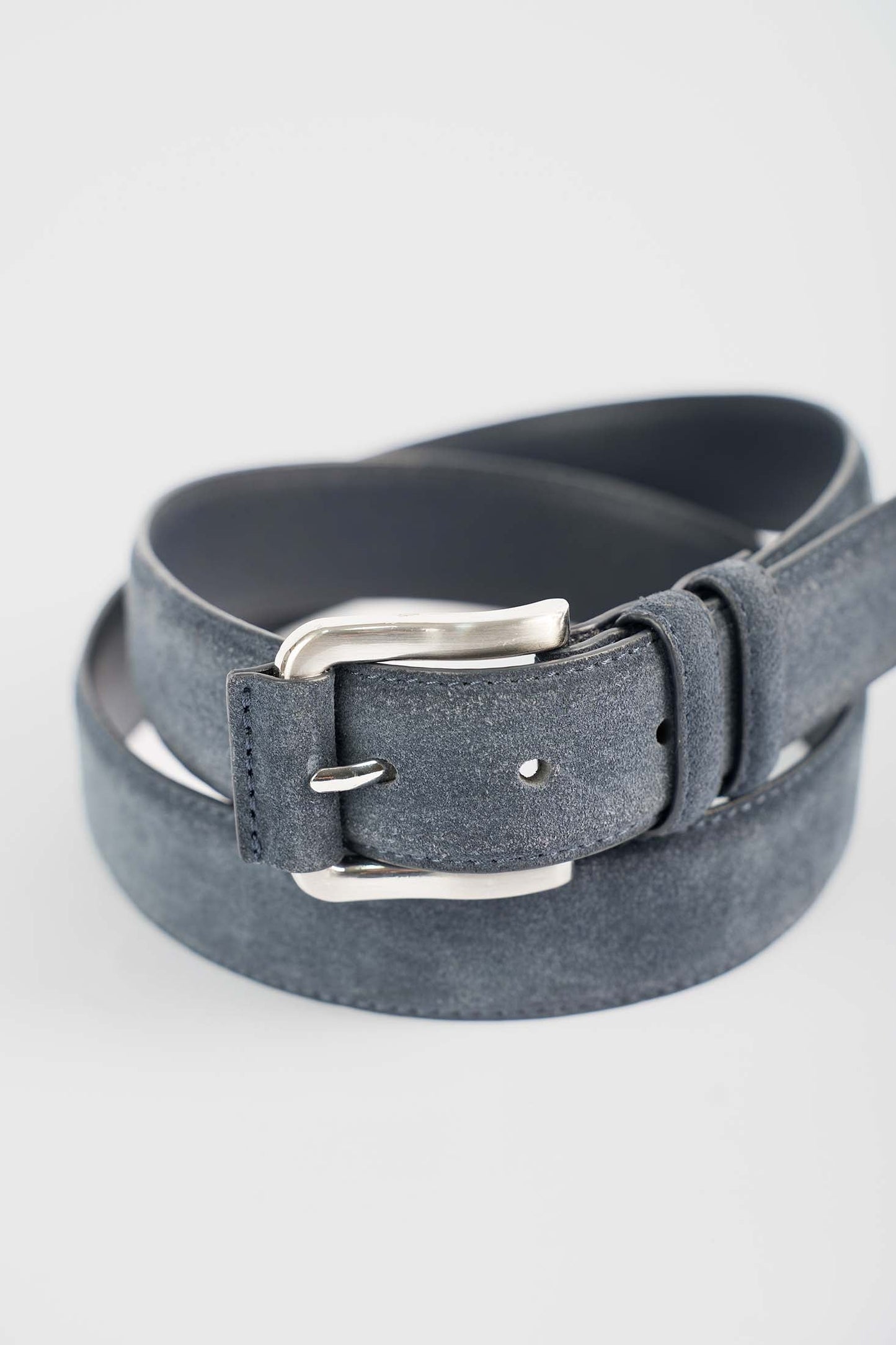 Suede-Texture Leather Blend Belt