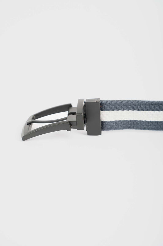 Slate Stripe Canvas Belt