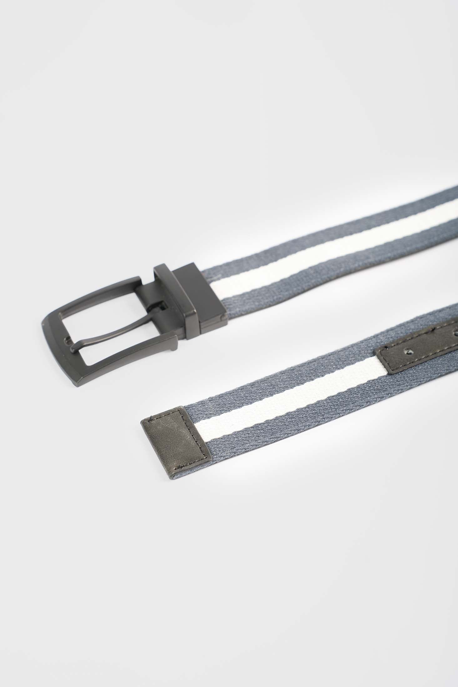 Slate Stripe Canvas Belt