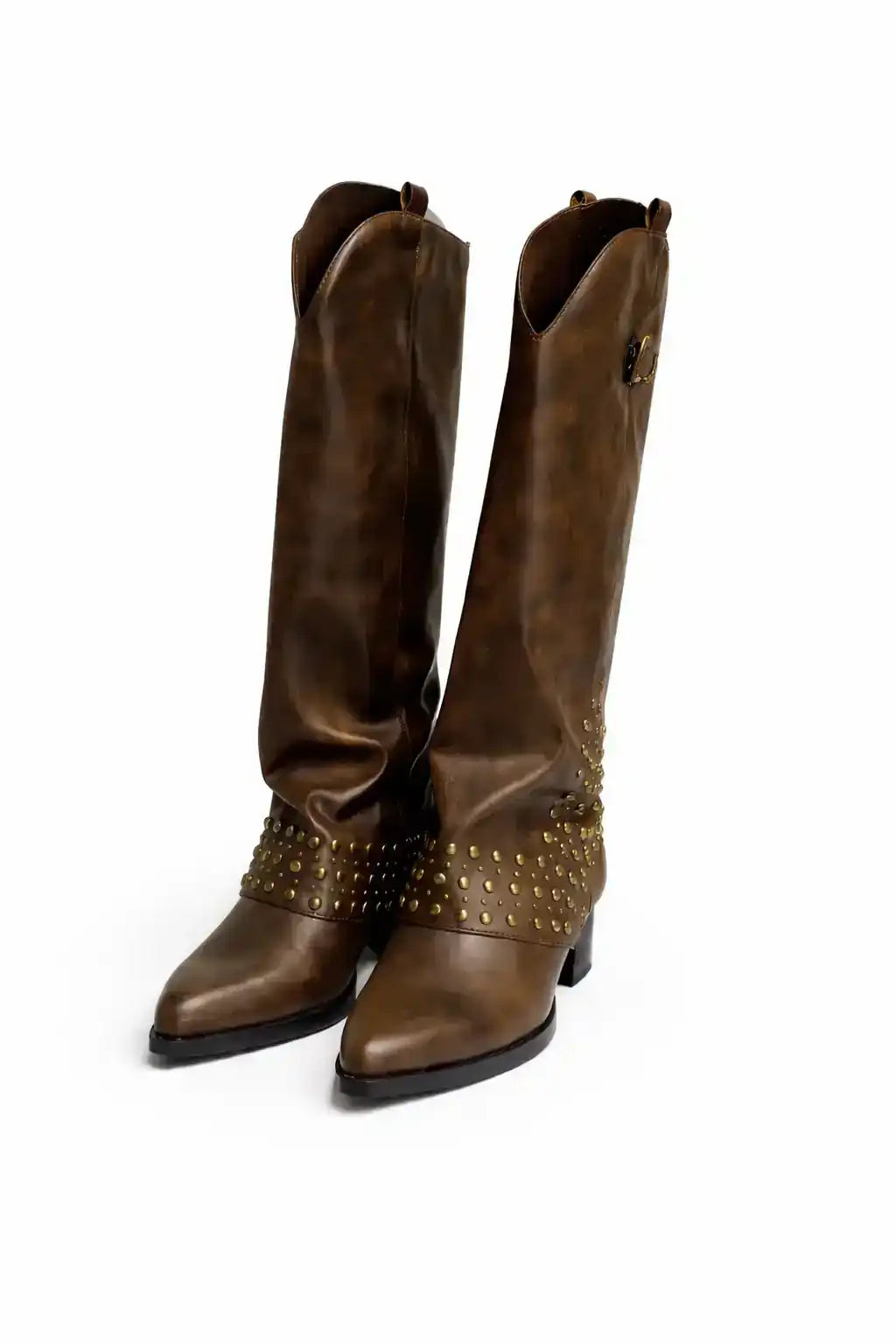 Studded Western Mid-Calf Boots