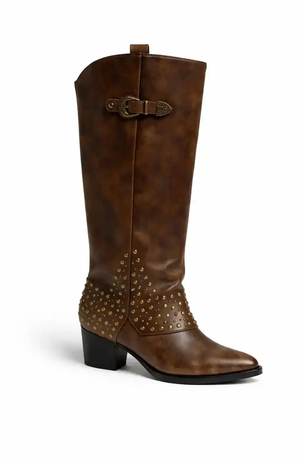Studded Western Mid-Calf Boots