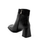 Rhinestone Trim Block Heel Ankle Boots