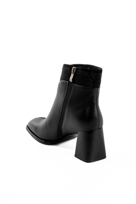 أحذية الكعب الكاحل من حجر الراينستون