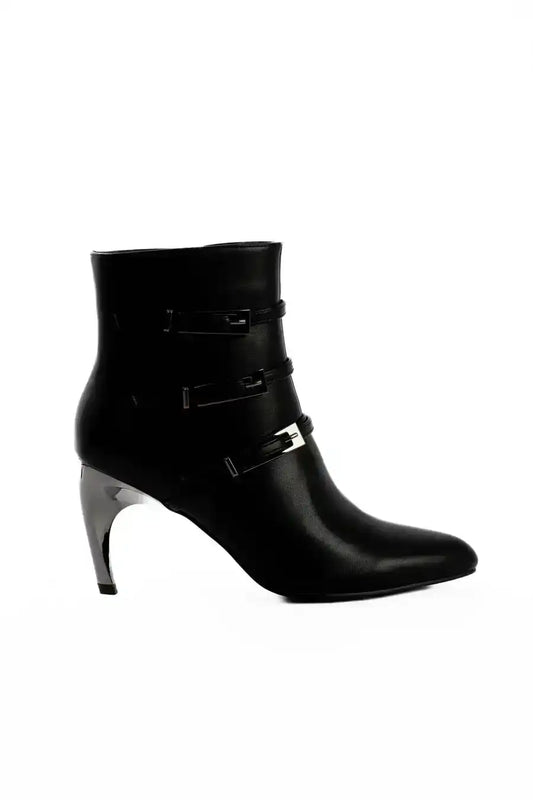 Triple Buckle Stiletto Heel Ankle Boots