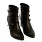 Triple Buckle Stiletto Heel Ankle Boots