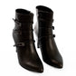 Triple Buckle Stiletto Heel Ankle Boots