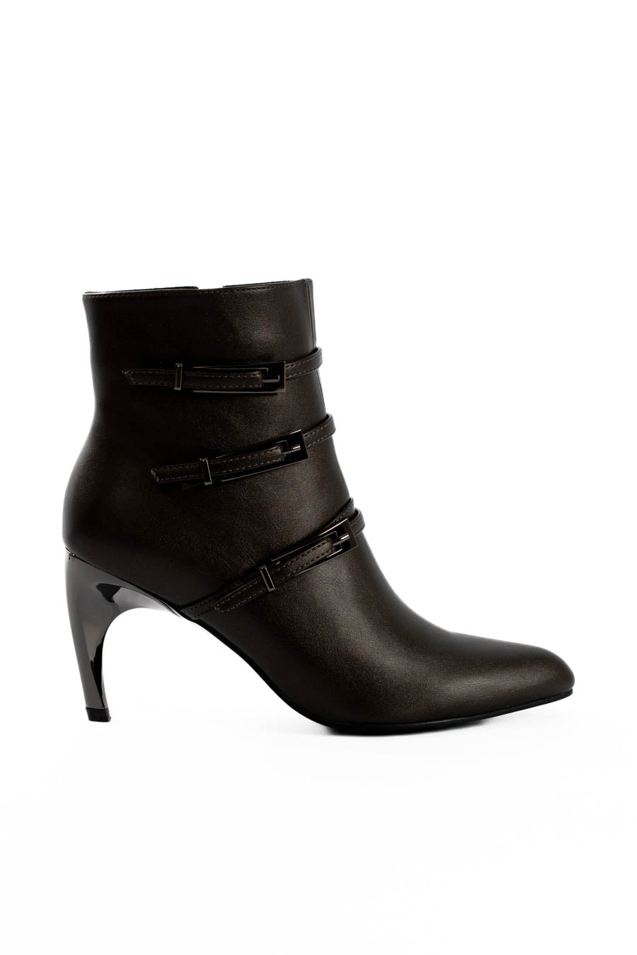 Triple Buckle Stiletto Heel Ankle Boots