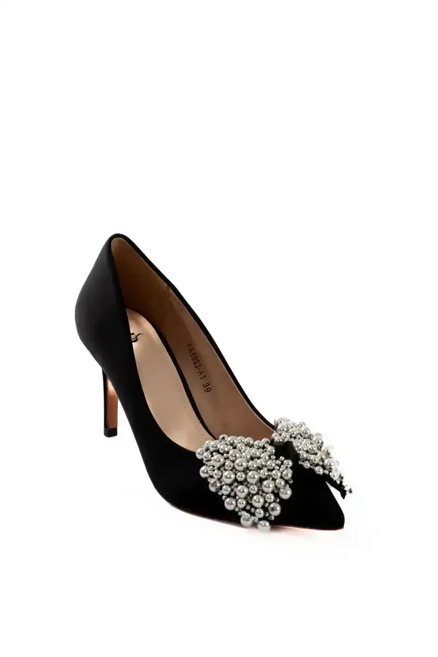 Satin Embellished Stiletto Heels