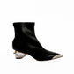 Metallic Front Sculpted Heel Boots