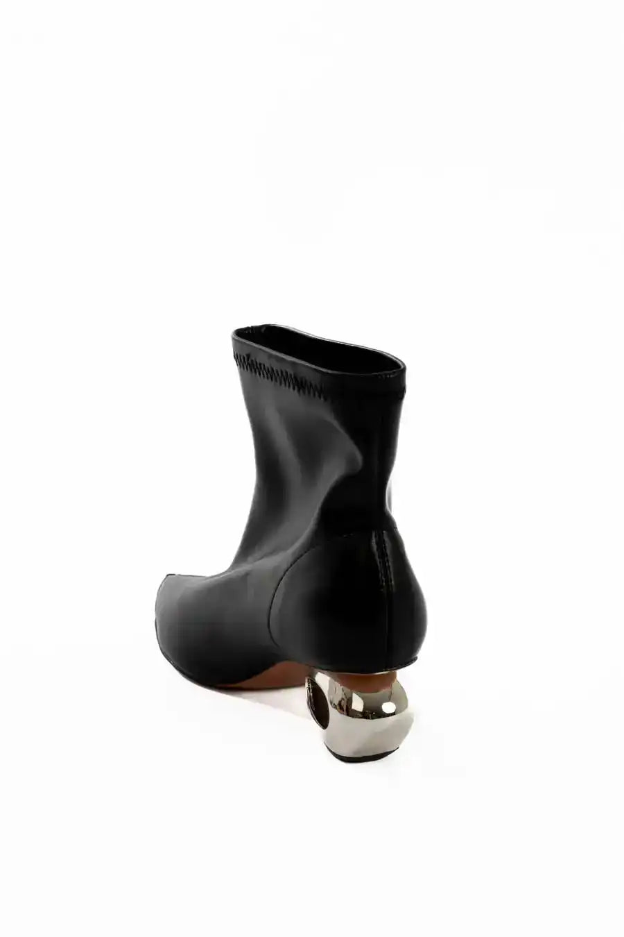 Metallic Front Sculpted Heel Boots