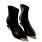 Metallic Front Sculpted Heel Boots