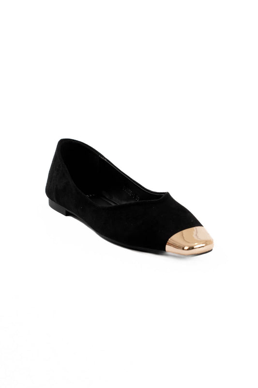 Suede Metallic Toe Flats Design
