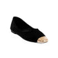 Suede Metallic Toe Flats Design