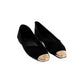 Suede Metallic Toe Flats Design