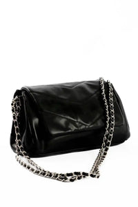 Black Chain-Handle Shoulder Bag