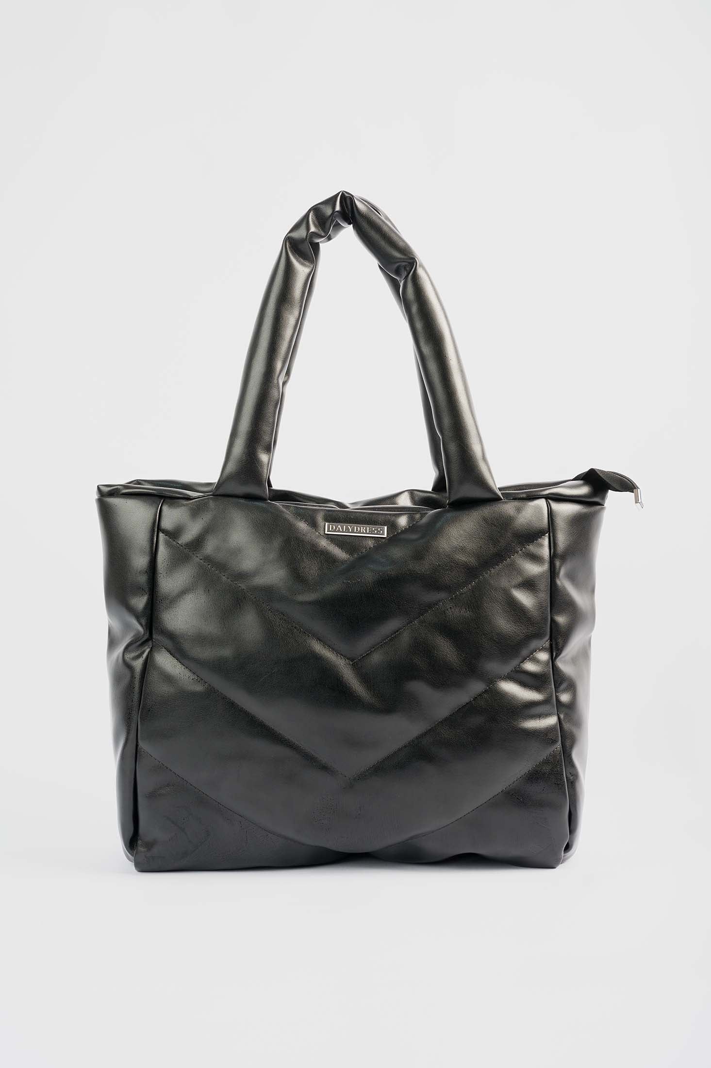 Midnight Quilted Oversized Tote