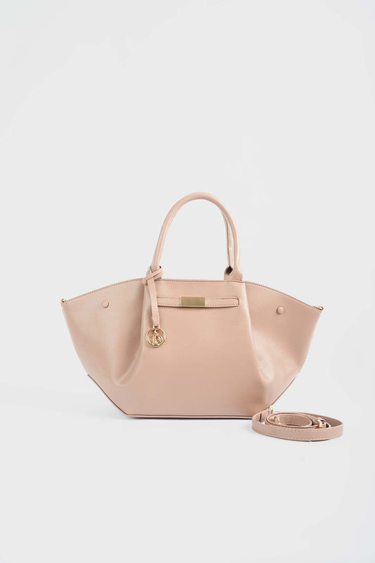 حقيبة يد وردي فاتح بتصميم منظم