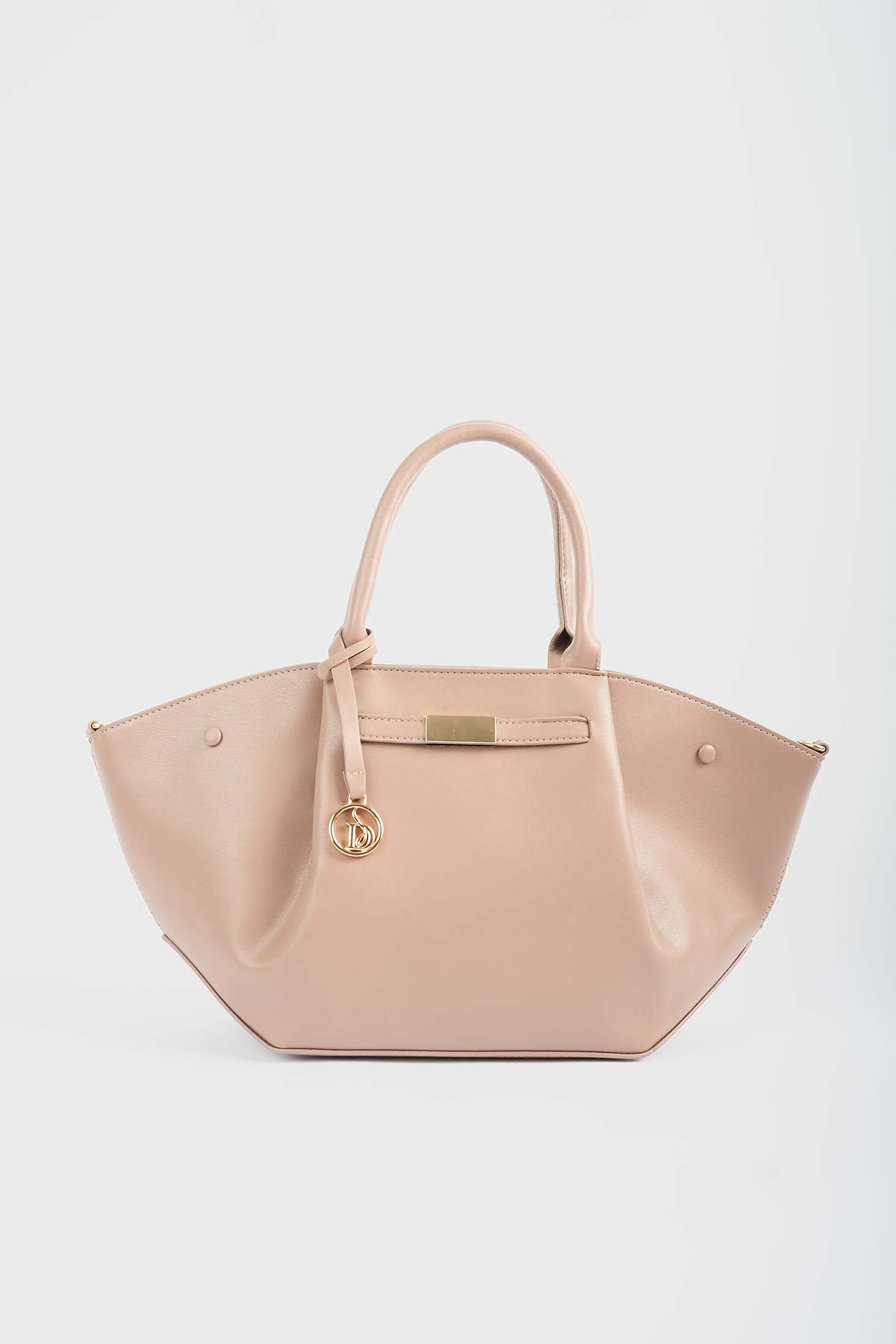 حقيبة يد وردي فاتح بتصميم منظم