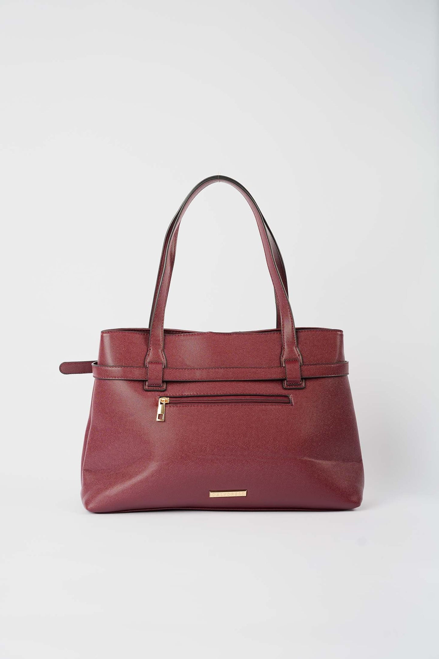 Textured Shoulder-Bag with Decorative Belt