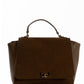 Solid Suede & Leather Elegant Handbag