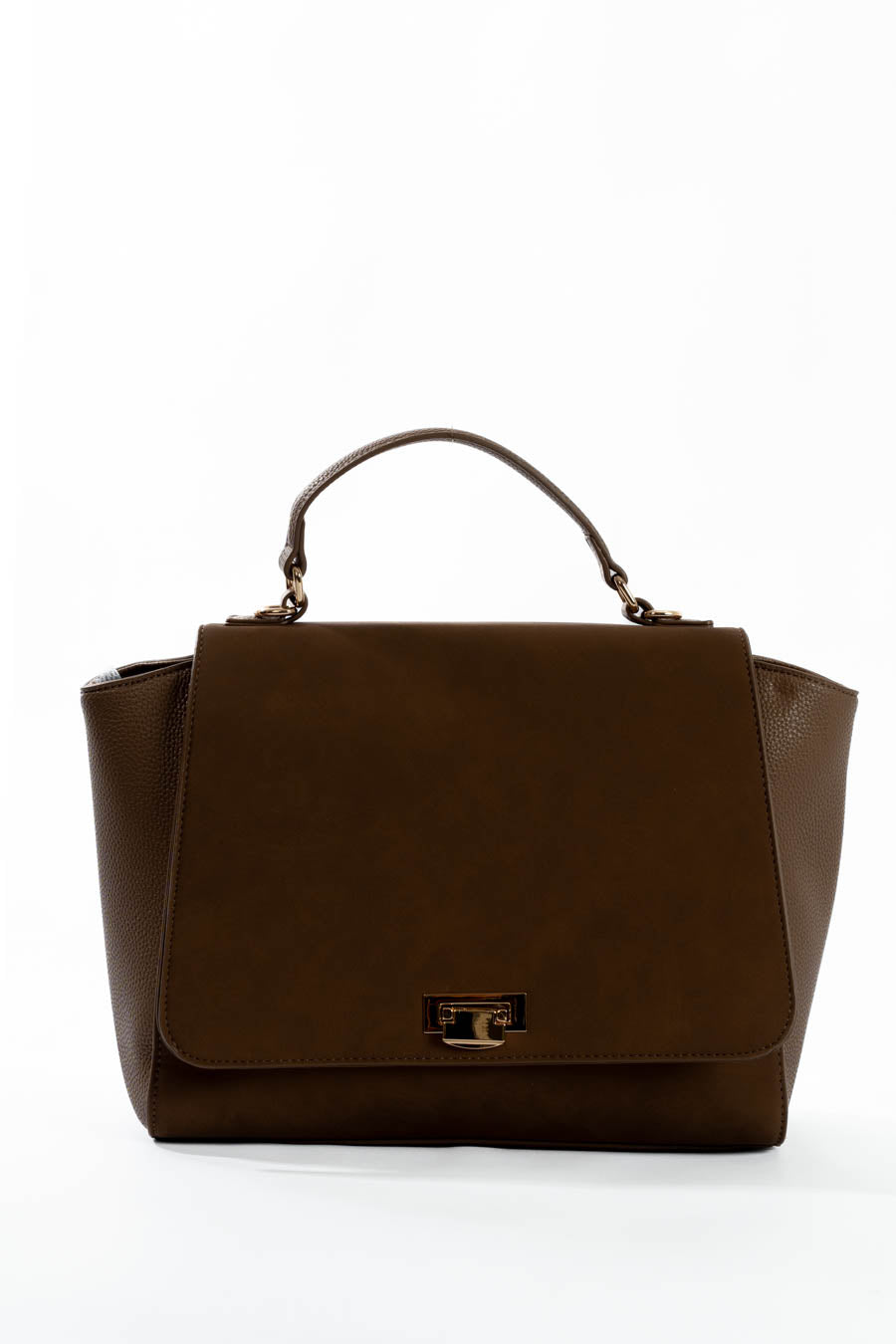 Solid Suede & Leather Elegant Handbag