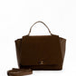 Solid Suede & Leather Elegant Handbag