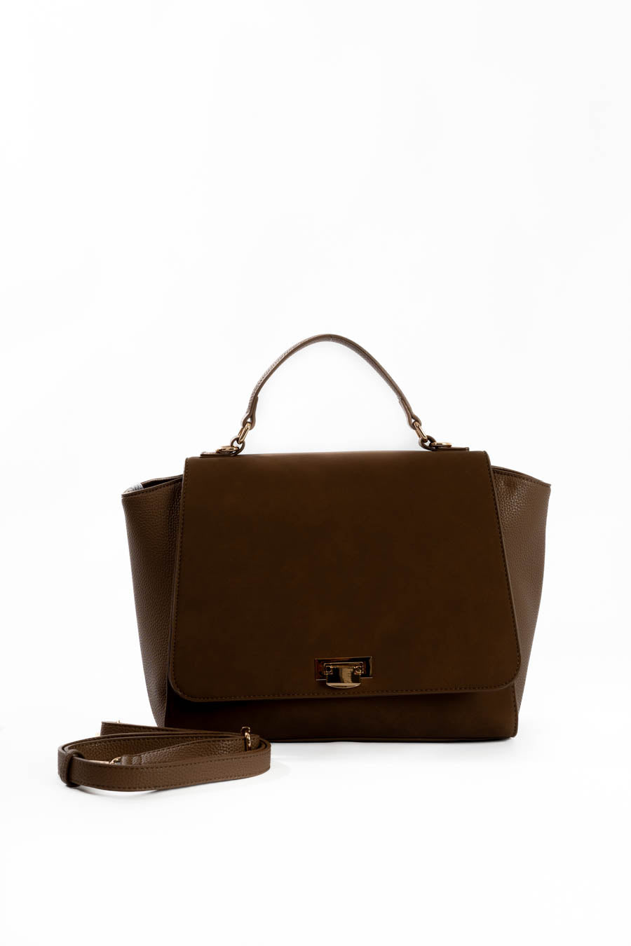 Solid Suede & Leather Elegant Handbag