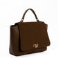 Solid Suede & Leather Elegant Handbag