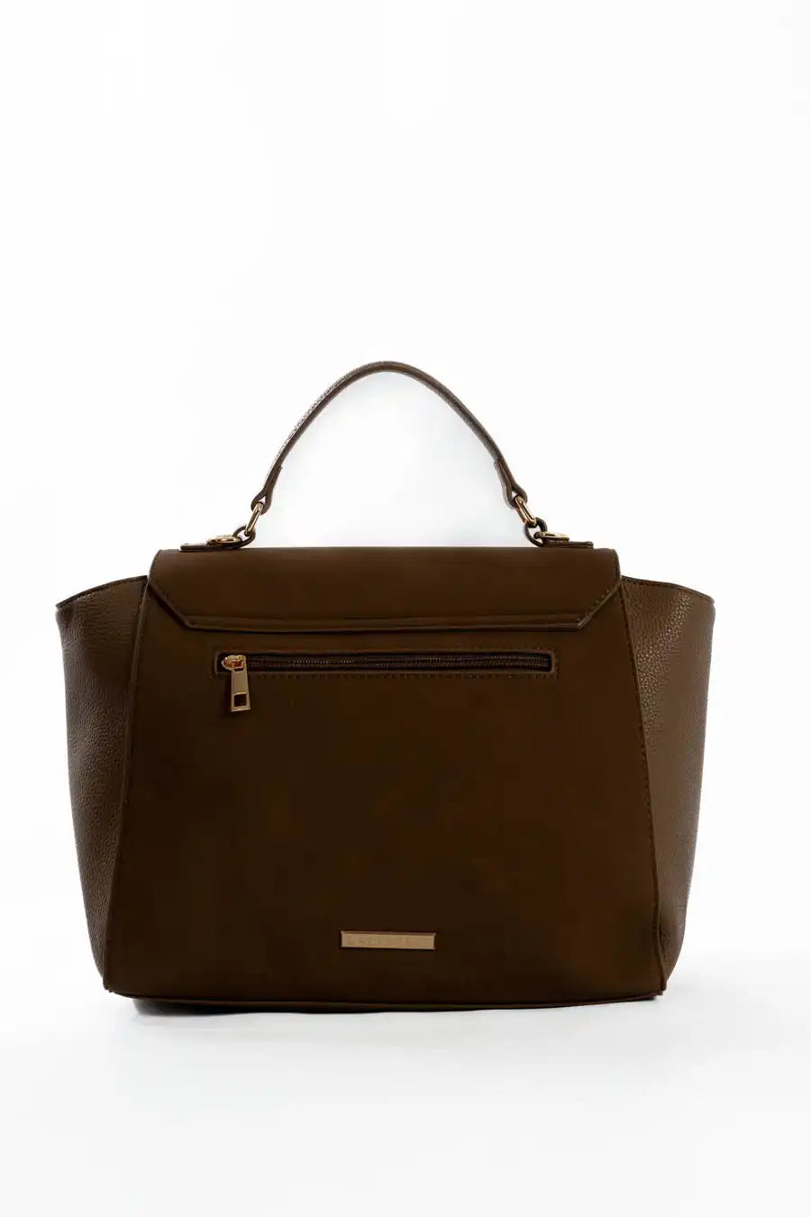 Solid Suede & Leather Elegant Handbag