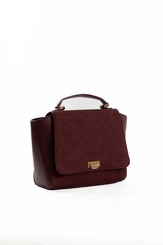 Solid Suede & Leather Elegant Handbag