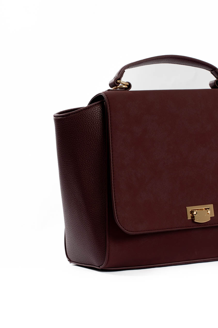 Solid Suede & Leather Elegant Handbag