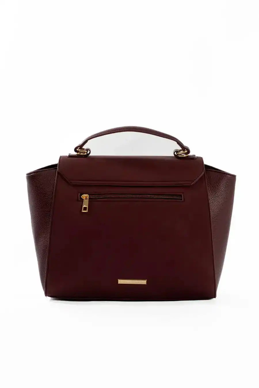 Solid Suede & Leather Elegant Handbag