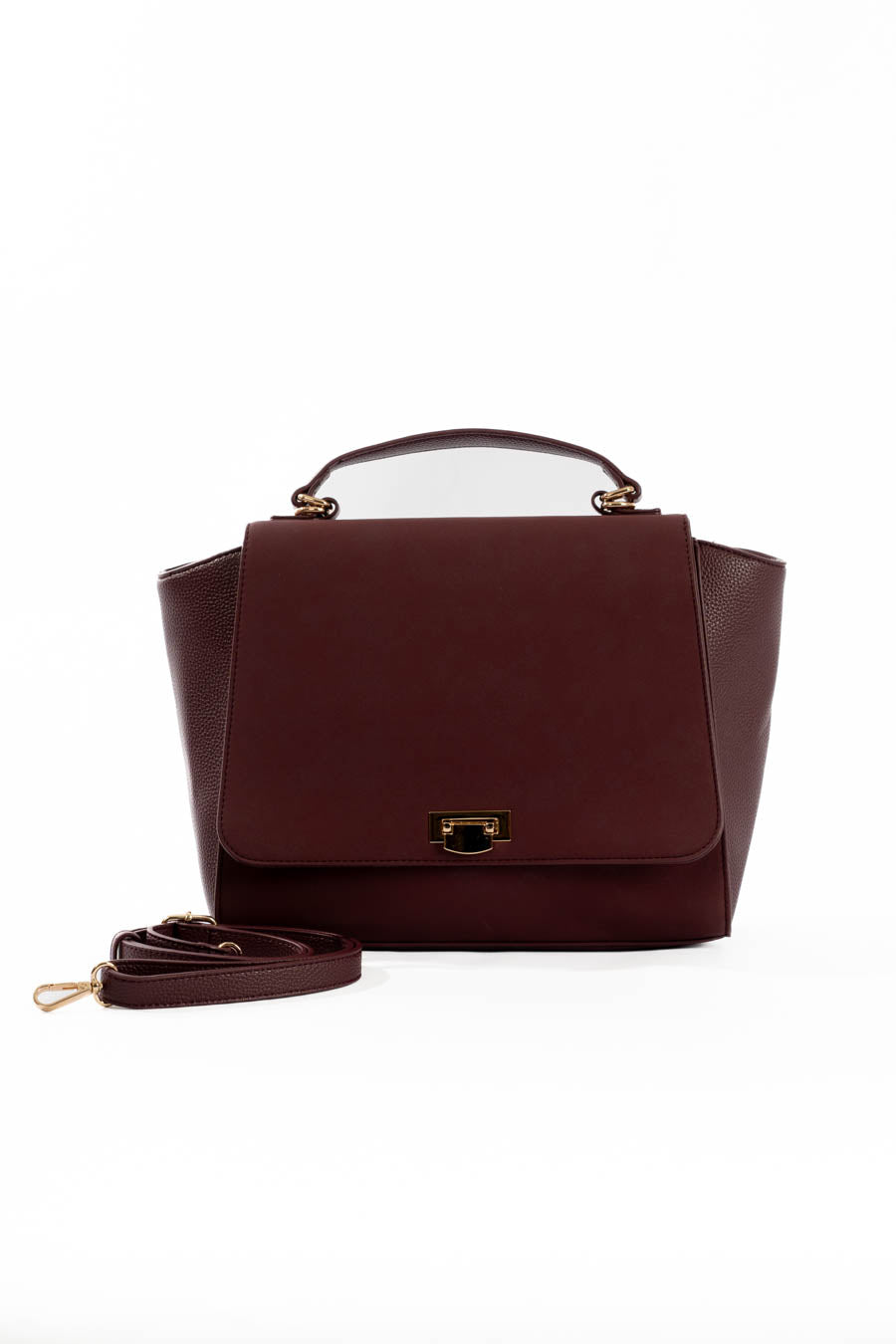 Solid Suede & Leather Elegant Handbag