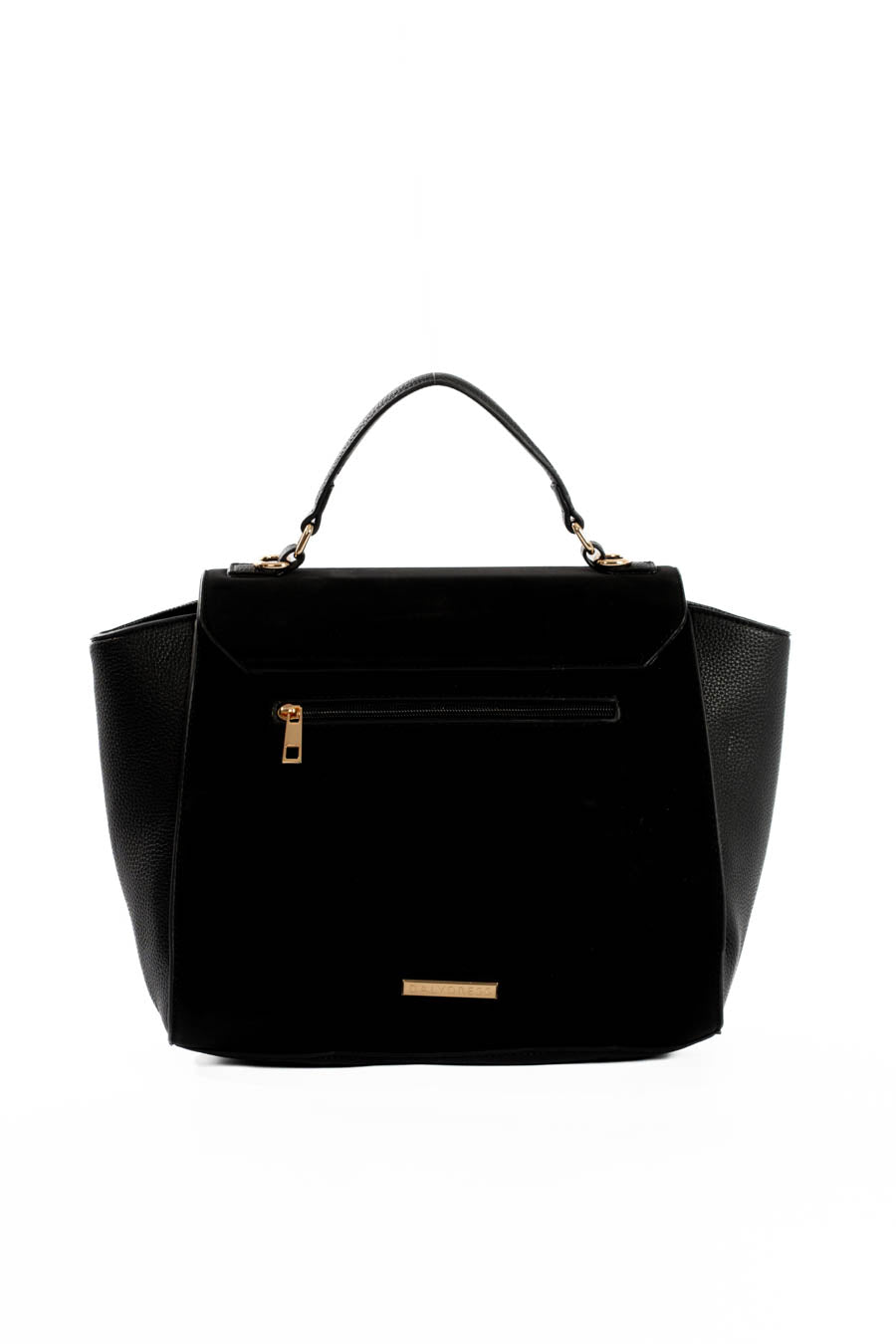 Solid Suede & Leather Elegant Handbag