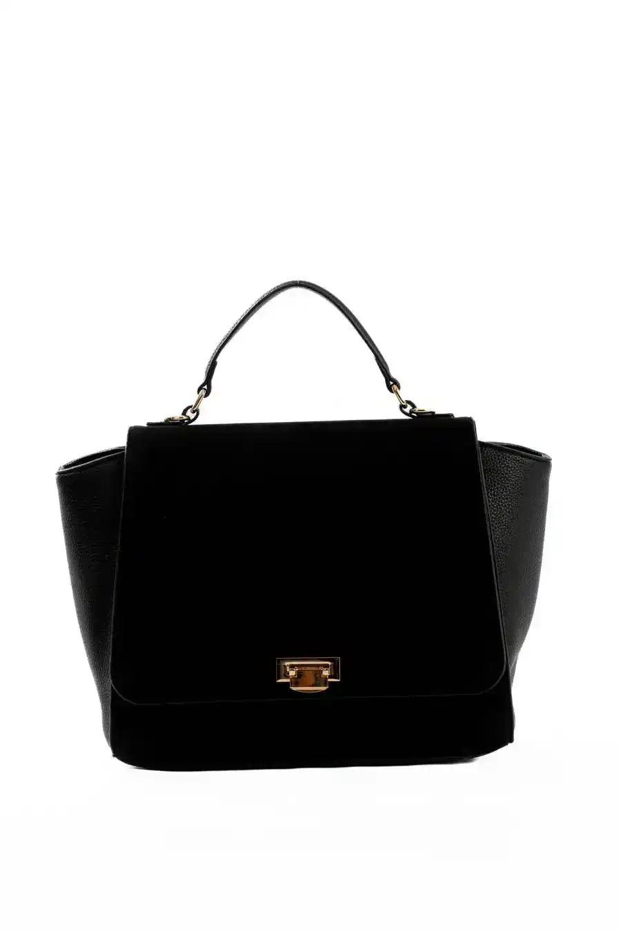 Solid Suede & Leather Elegant Handbag