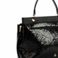 Single Compartment Shiny Top-Handle Bag