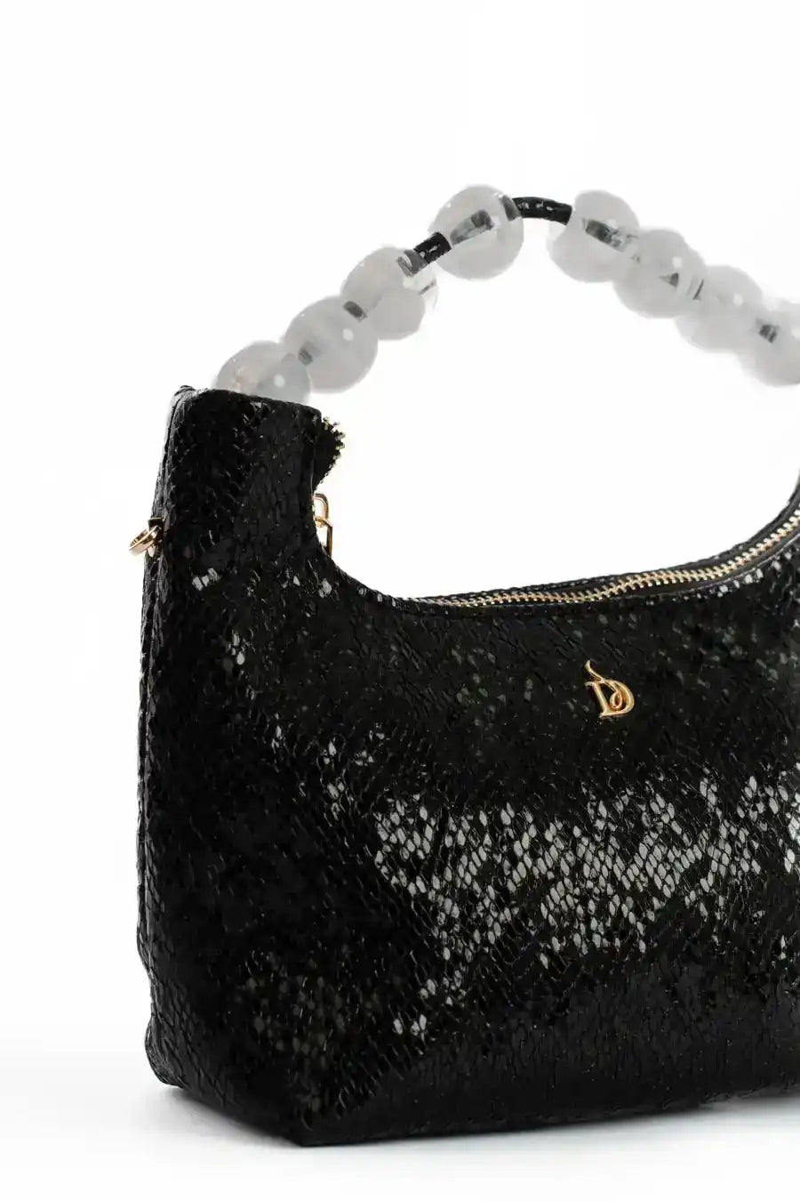 Shiny Reptile Pattern Evening Mini Bag