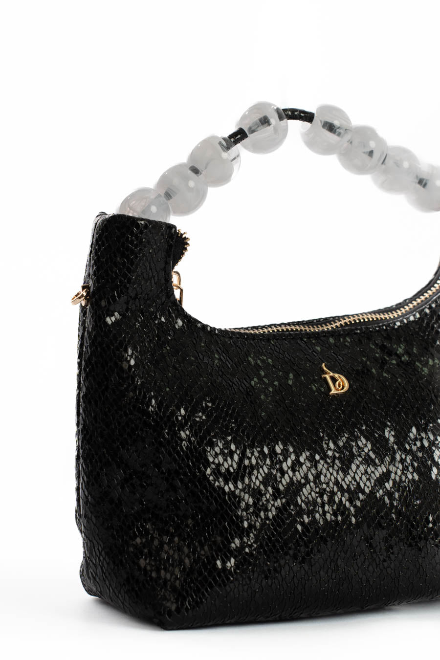 Shiny Reptile Pattern Evening Mini Bag