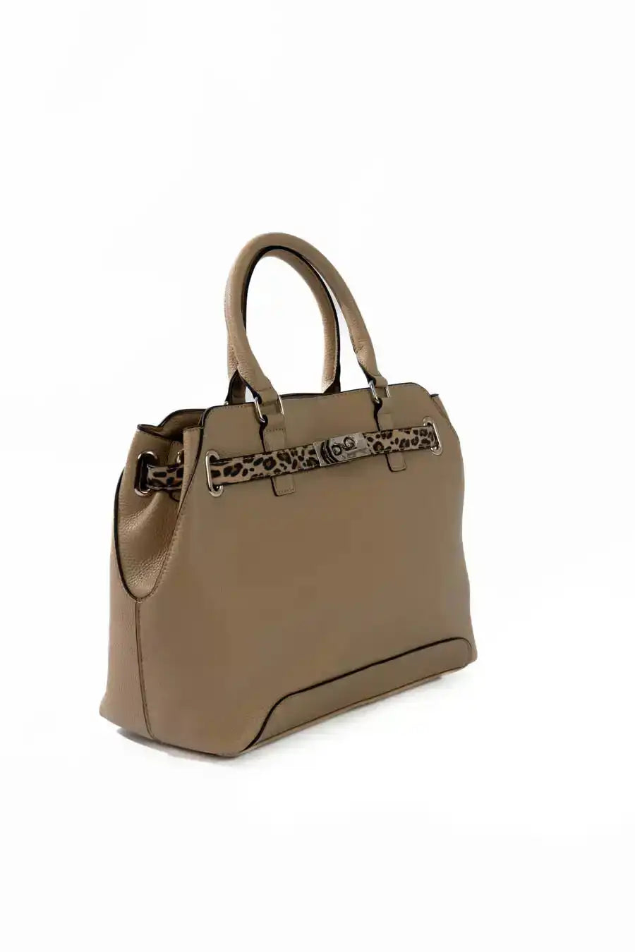 Everyday Handbag with Decorative Leopard Strap