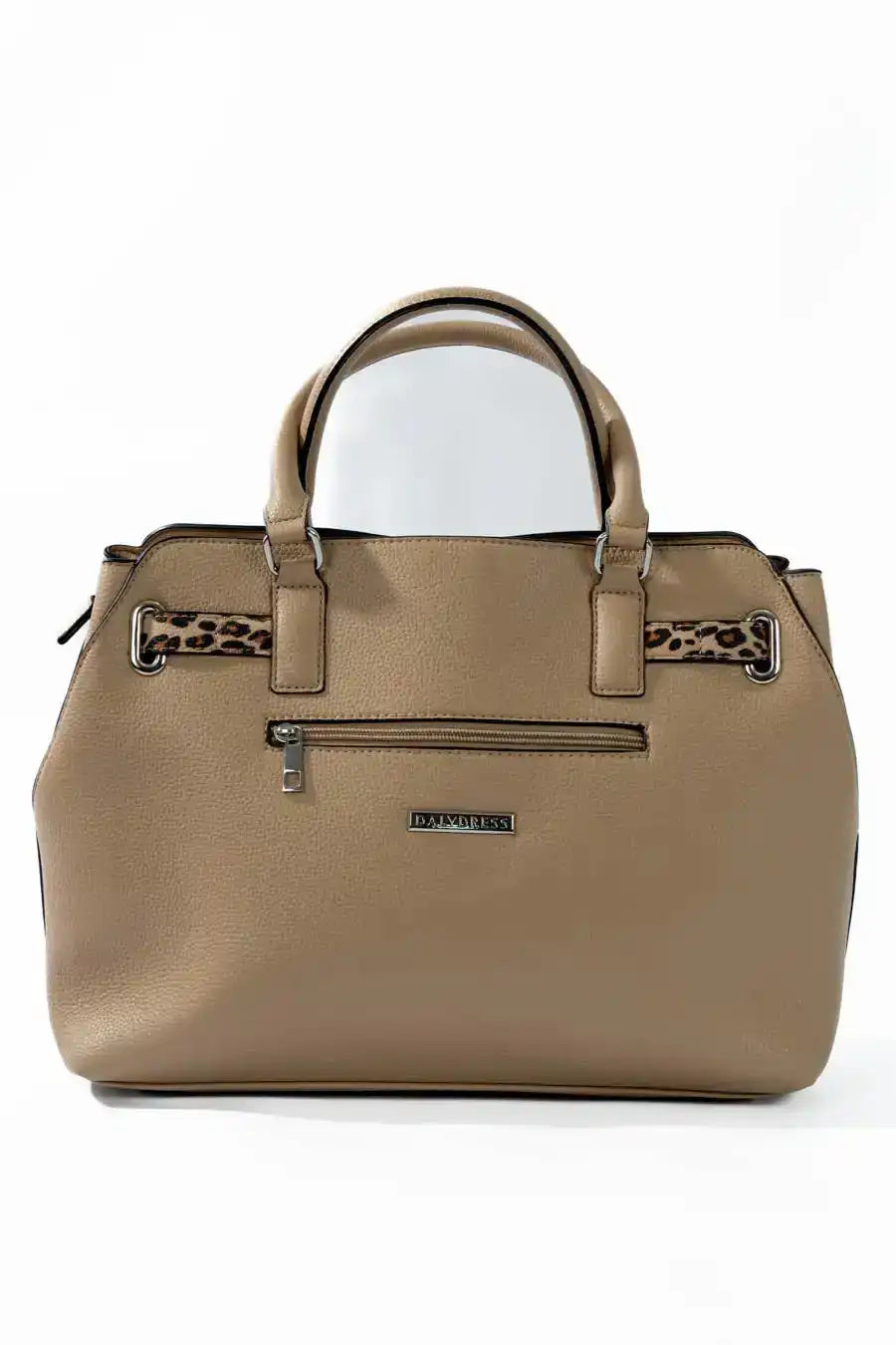 Everyday Handbag with Decorative Leopard Strap