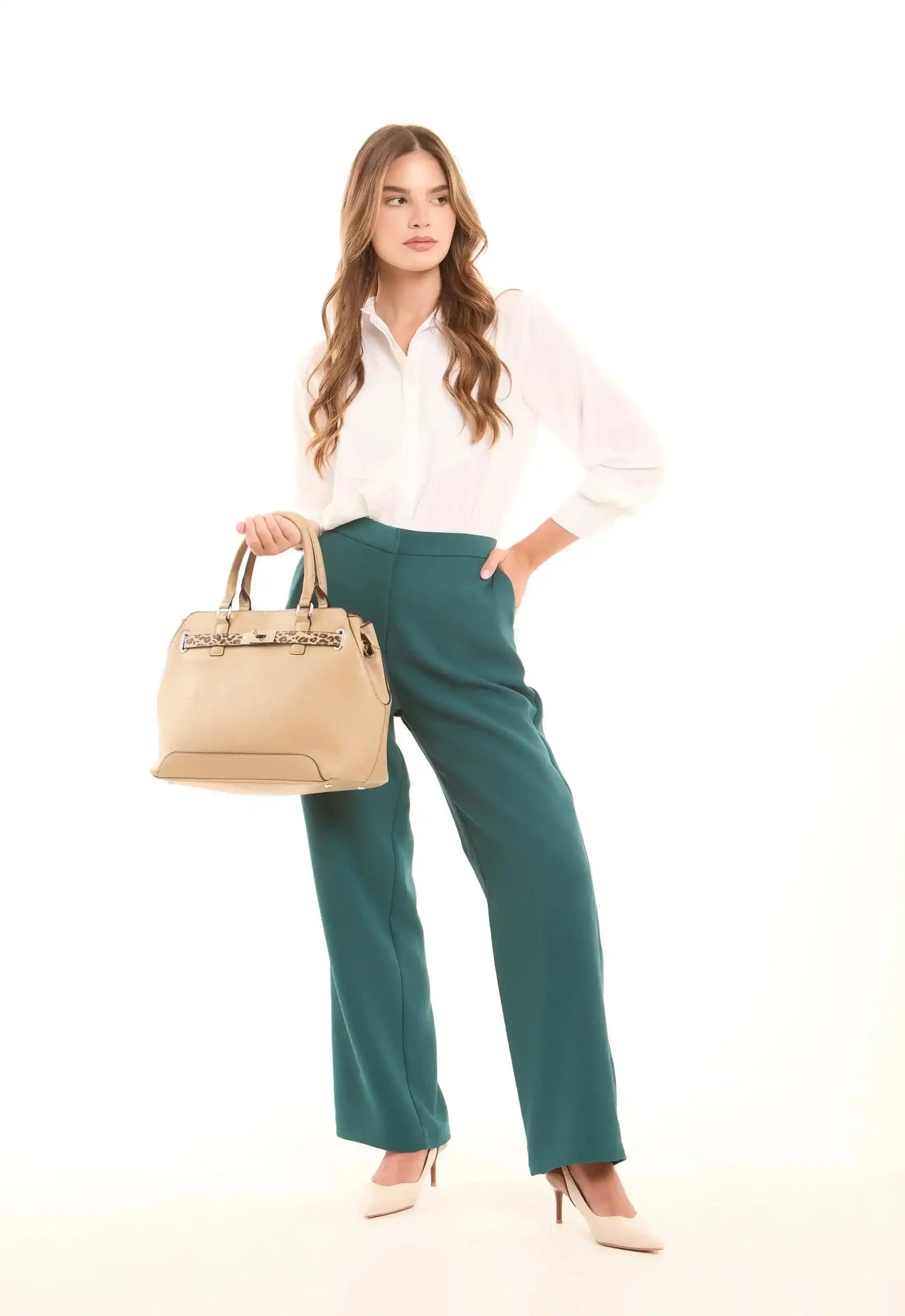 Everyday Handbag with Decorative Leopard Strap